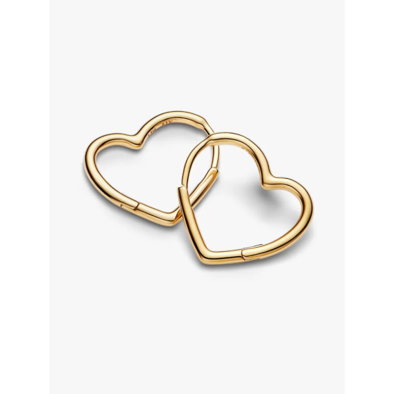 PANDORA Asymmetrical Heart Hoop Earrings
