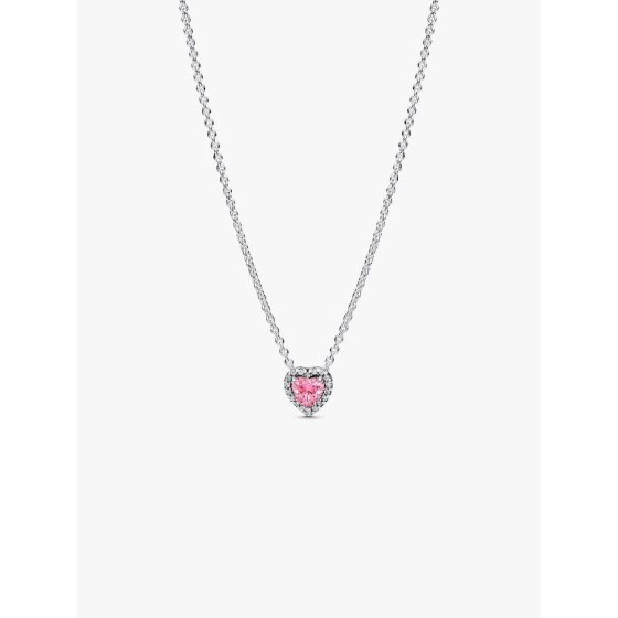 PANDORA Pink Elevated Heart Necklace