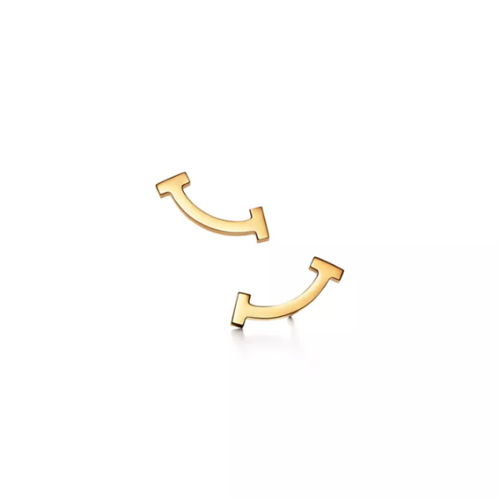 Tiffany & Co.  Tiffany T Smile Mini Earrings in Yellow Gold