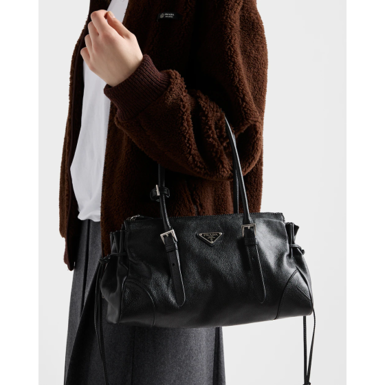 Prada Bonnie medium antiqued leather tote bag